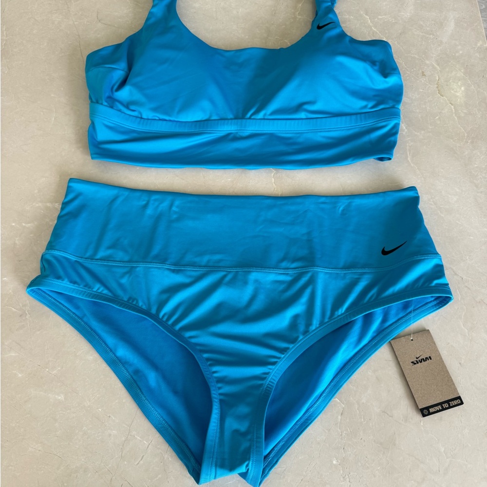 New Nike Bikini Two Piece Bathing Suit. Turquoise Blue. 2X. $122.